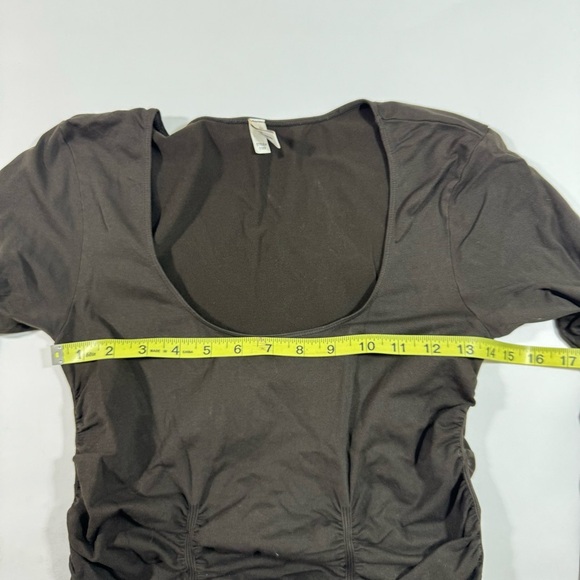 Last Tango Ruched Long Sleeve 3 Panel Top Chocolate Brown - Picture 7 of 7